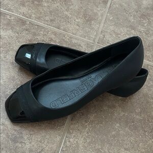 Karl Lagerfeld Women's Black Square Toe Flats